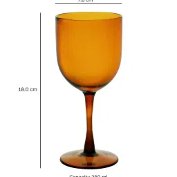 borotech Prism Hue Wine Goblet-Set of 2, 280ml - Amber | Handcrafted Borosilicate Glass image 3