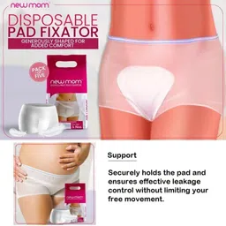 newmom Maternity pad + Pad Fixator combo (combo pack )- pack of 5*3 Sanitary Pad image 3