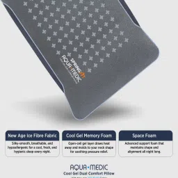 springfit Aqua MedicCool Gel 17 x 27 Inch Memory Foam Sleeping Pillow (Pack of 4) image 4