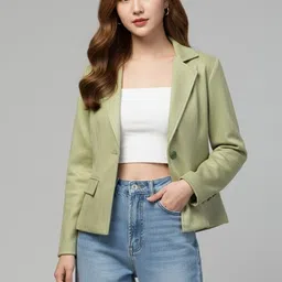 urban streetwear Suede Self Design Coat For Women image 1