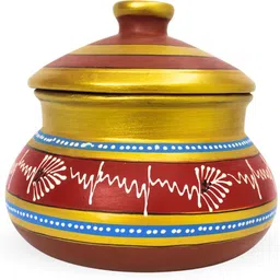 Terra Charms Flame Red Daal Handi Handi 1 L with Lid-picture-22