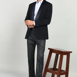 park avenue Men Solid Single Breasted Formal Blazer image 2