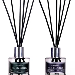 aromahpure Reed Diffuser with 12 Fiber Reed Sticks Lavender, Lemongrass Room Air Freshener Diffuser Set image 2