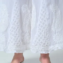 rang rivaaz Women Relaxed White Georgette Trousers image 4