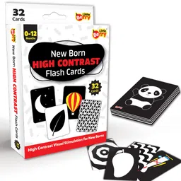 little berry Black & White Flash Cards for New Born Baby 0-18 Months - 32 High Contrast Cards image 1