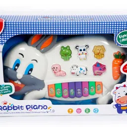 babuniya Rabbits Musical Piano with 3 Modes Animal Sounds, Flashing Lights & Music image 3