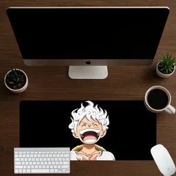 Sigma One Luffy Laugh Design Keyboard Mouse Pad Mat - Anti-Slip & Waterproof Non Slip Base Mousepad image 4