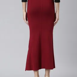SCUBE DESIGNS Stylish Flare Saree Shapewear Maroon (L) Lycra Blend Petticoat image 4