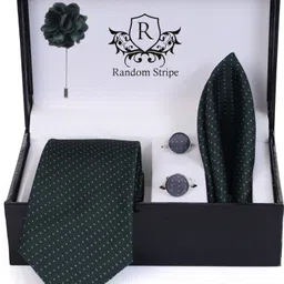 RANDOM STRIPE Satin Cufflink & Tie Pin Set-image-33