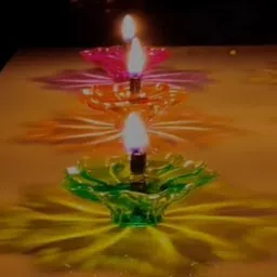 lumous 3D Reflection Designer Reusable Multi Shape Transparent Oil Diya Candle-picture-14