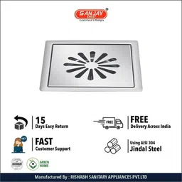 sanjay chilly Floor Stainless Steel Push Down Strainer image 5