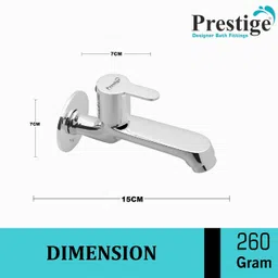 prestige Fusion Brass Long body for Bathroom & Kitchen Sink Tap/Basin-pack of 1 Pillar Tap Faucet image 2