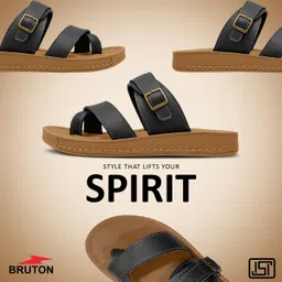 bruton Men's Slippers | Ortho | Slides | Flipflop | Acupressure | Comfortable Men Slippers image 3