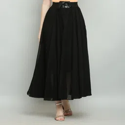 neoen Women Printed Flared Black Skirt-picture-18
