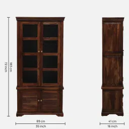 amberville from pepperfry Carleson Sheesham Wood Book Case In Scratch Resistant Provincial Teak Finish image 2