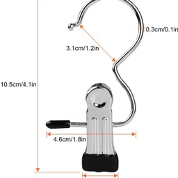 estervig Laundry Hook Boot Hanging Hold Clips Portable Hanging Hooks Home Travel Hangers Stainless Steel Cloth Clips image 5