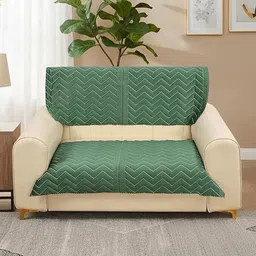 jayvaam Velvet 2 Seater Sofa Embroidered Cover-picture-39