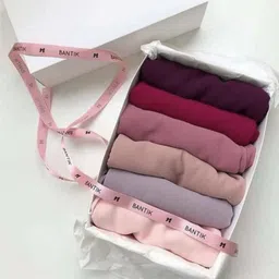 hijabcurl Solid Georgette, Chiffon Women Multicolor Scarf, Stole-picture-28