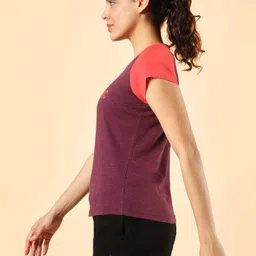 cult Women Graphic Print Round Neck Pure Cotton Maroon T-Shirt image 4