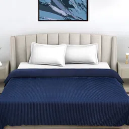 fabinaliv Blue wool Striped 450 GSM Double Bed Comforter image 2
