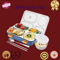 Compartment -4 Sealed Leak Proof Stainless Steel For Kid's & Adult_B166 4 Containers Lunch Box-image-8