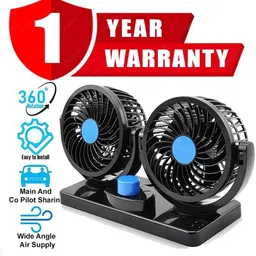techomania Car Fan 12V 360 Head 2 Speed Quiet Strong for All Auto Vehicles-Y706 Car Interior Fan image 1
