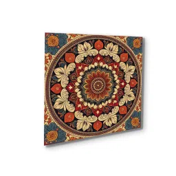 nestroots Floral Circle Canvas Collection Printed Set of 4 Wall Painting Stretch Canvas Frame image 5