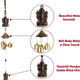 synlark 3 Bell Feng Shui Positive Energy Wind Chimes for Home Decoration with Good Sound Brass Windchime-picture-35