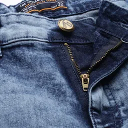 the indian garage co. Solid Men Blue Denim Shorts image 4