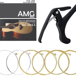Guitar String and Clip On Guitar Capo with 5 Plectrum Picks Clutch Guitar Capo Clutch Guitar Capo-image-41
