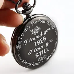 kairangi Pocket Watch Pendant with Chain for Husband Gift's Dual Purpose Clock for Men. Titanium Stainless Steel Pendant-picture-16