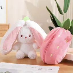 jst soft toys Soft Stuffed Long Ear Bunny Toy, Reversible Teddy Toy - 32 cm-picture-24