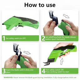 tomahawk SCR-4430 Electric Cloth Cutting Scissors - Cordless Fabric Cutter Machine Scissors image 4
