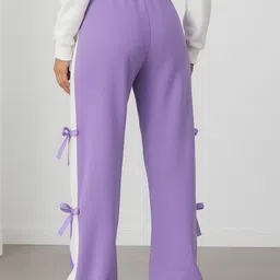 megha Women Regular Fit Purple Cotton Blend Trousers image 2