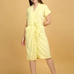 creeva Lemon Free Size Bath Robe-picture-11