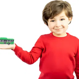 play haven Low Floor Bus Green pull back action for kids image 4