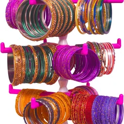 zyntra Bangle Stand | Rotating Bangle Stand | Wardrobe Jewellery Stand | Color Pink | Jewellery Organizer-picture-21