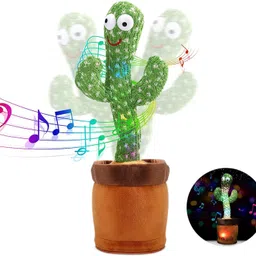galox Repeats What You Say,Electronic Plush Toy with Lighting,Singing Cactus Recording and Repeat Your Words for Education Toys, Singing Cactus Toy, Cactus Plush Toy image 5