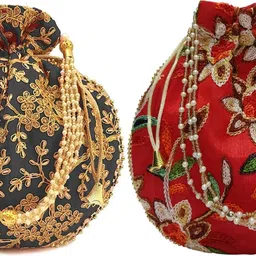 Women Black, Red Potli-image-37