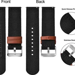 TIMEWEAR Strap with Quick Release Pin Sidebar, Nylon Braided Sports, Compatible Lug width 22 mm Fabric Watch Strap image 3