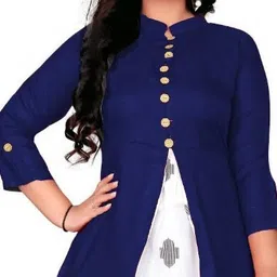 talavadi Solid Cotton Blend Stitched Flared/A-line Gown image 3