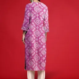 prisca Women Floral Print Pure Cotton Straight Kurta image 2