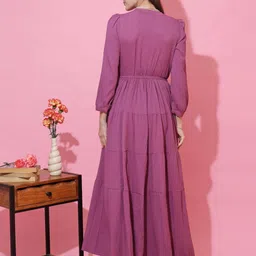 sheetal associates Women Fit and Flare Purple Maxi/Full Length Dress image 3