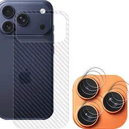 KOISTON Screen Guard for Apple iPhone 17 Pro 5G Camera Lens Glass Protector | Anti-Scratch | Edge to Edge Full Coverage ( BACK CARBON FIBER SKIN + CAMERA LENS PROTECTOR )-picture-24
