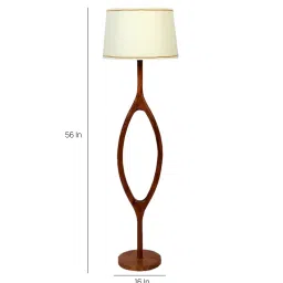 sapphire Natural Wood Floor Lamp With Shade Bulb Included E-27 image 3