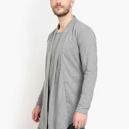ava fashion Men Full Sleeve Grey Shrug image 4