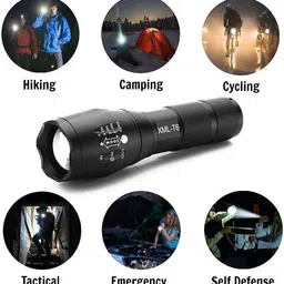 mz 5 modes Flashlight LED T6 with Super Bright Cree T6 light with Rechargeable battery and charging kit with Zoom option powered by rechargeable battery OR ( 3xAAA bateries not included) Torch image 5