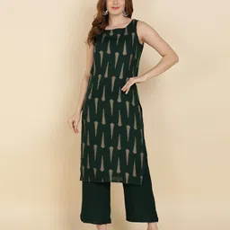 Women Viscose Rayon Kurta Pant Set-image-9