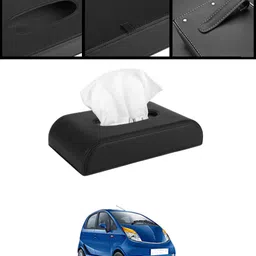 ayw Universal Black D Shape Leatherite Tissue Holder For Car/Home-190 Vehicle Tissue Dispenser image 1