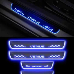 ar accessories Car Door Foot Step LED Sill Plate for Hyundai Venue. (Set of 4 Pcs) Car Fancy Lights image 1